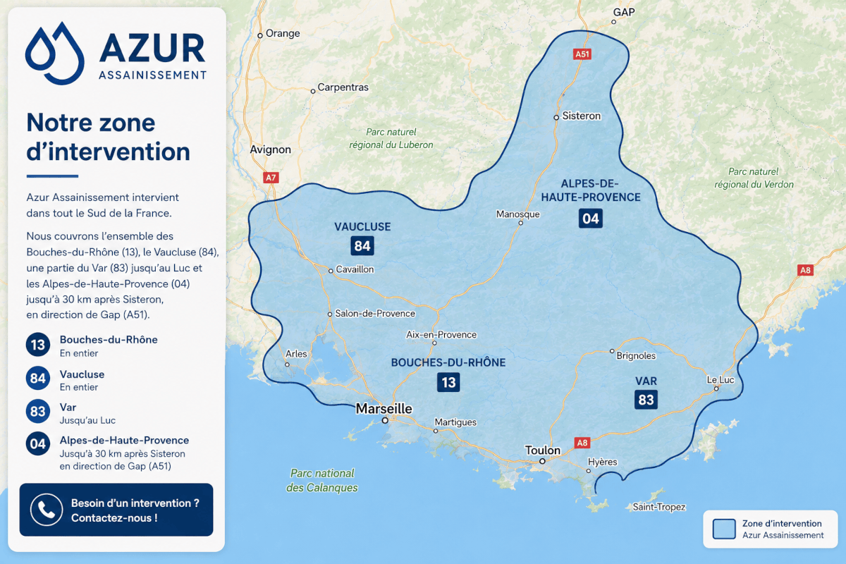 Zone intervention Azur Assainissement